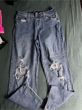 Wild fable Light Wash Distressed High-Rise Jeans - Blue